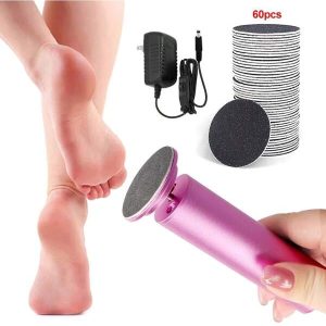 Electric Foot Callus Remover, Aluminum Body, Portable Pedicure Set With 60 Disposable Grinding Discs, Foot Care Exfoliating Tool To Remove Dead Skin US A Type Plug(110-127V)