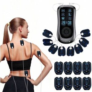 Digital Meridian Therapy Device With Middle Frequency Massage, Ems & Tens Pulse Massager, Intelligent Meridian Detoxification, Neck Massager, Mini Electric Therapy Pads, Shoulder & Neck Massager Black