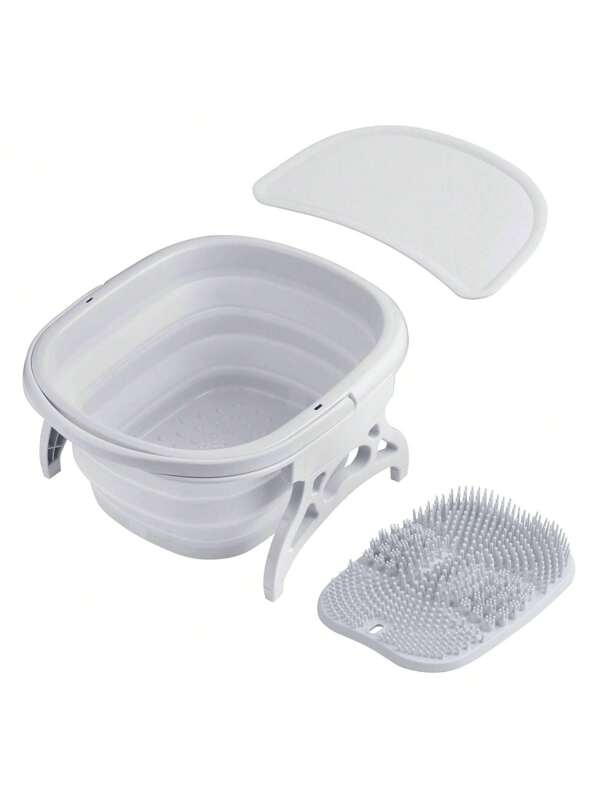 Foldable Foot Basin Collapsible Basin Foot With Handle White