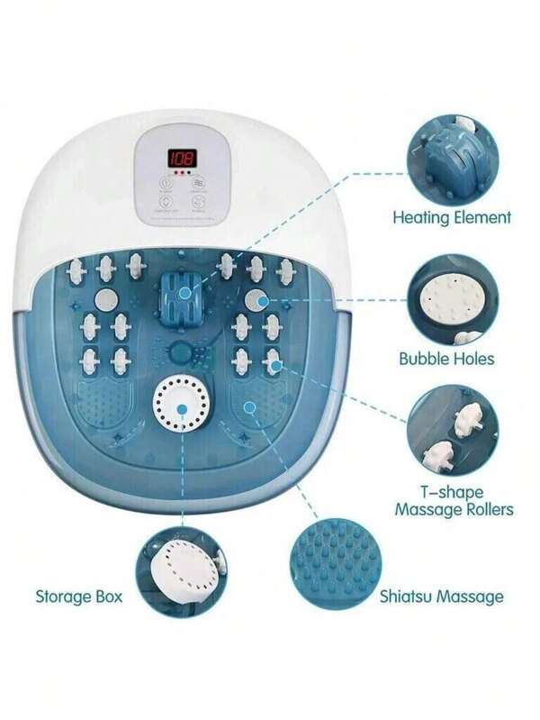 Foot Spa Bath Massager With Heat Bubbles Vibration Digital Temperature Control 1