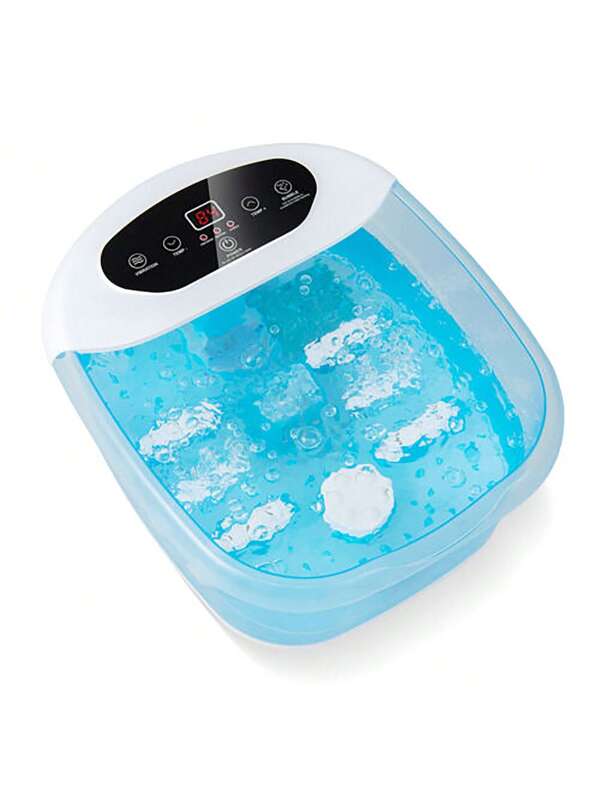 Homasis Foot Spa Massager Foot Bath Soak Tub With Heat Bubble Massage Beads Blue