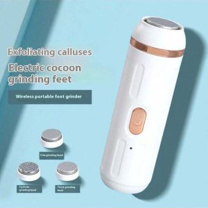 New Electric Foot File Callus Remover, Automatic Foot Care Scrubber Machine For Home Use White