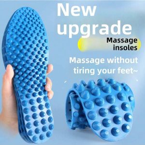 2pcs 32g Lightweight 3D Massaging Foot Pad, Latex Massage Insoles - Foot Reflexology Relaxation Home Slippers Blue