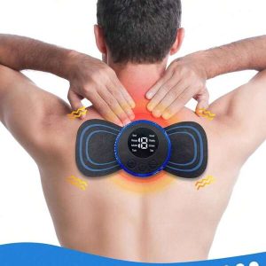 A Set Of Rechargeable Portable Mini Neck Massagers, Electric Neck Massage Pads To Relieve Shoulder And Neck Pressure, EMS Micro Current Neck Massage Patches Black